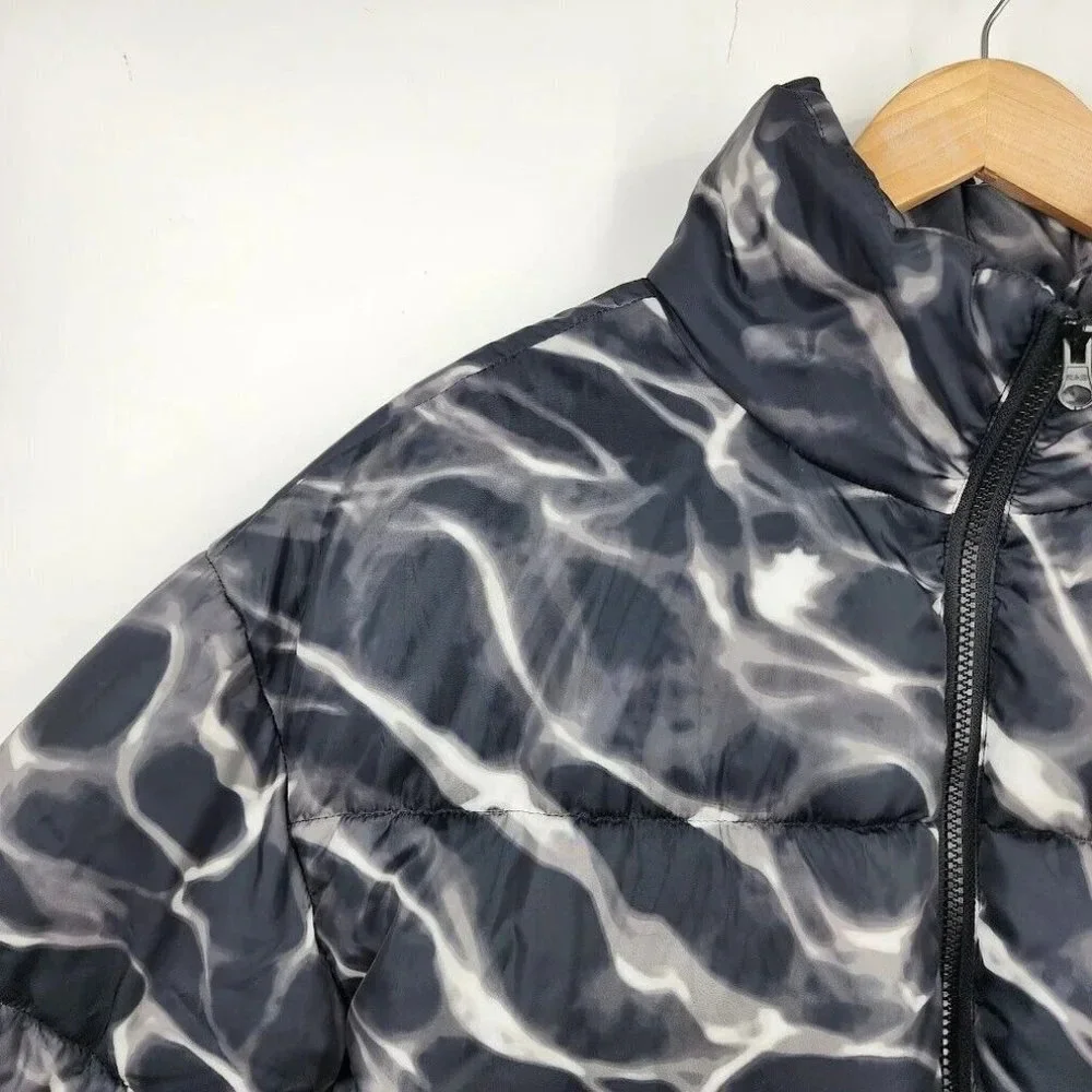 BP Nordstrom Black White Pool Ripple Puffer Warm Oversized Jacket Size XS‎ NWT